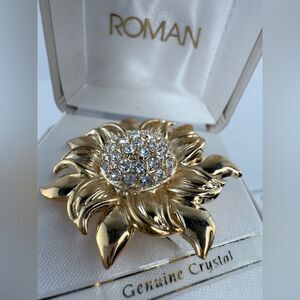 Roma Gold and Silver Sunflower Brooch